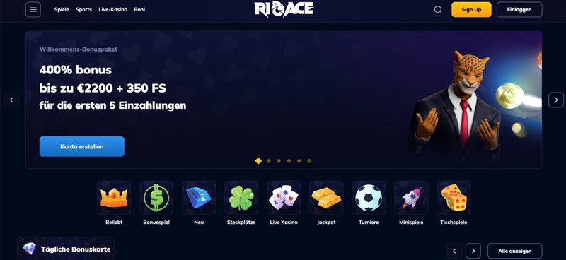 Rioace Deutschland – Jetzt mit großem Bonus starten und spielen